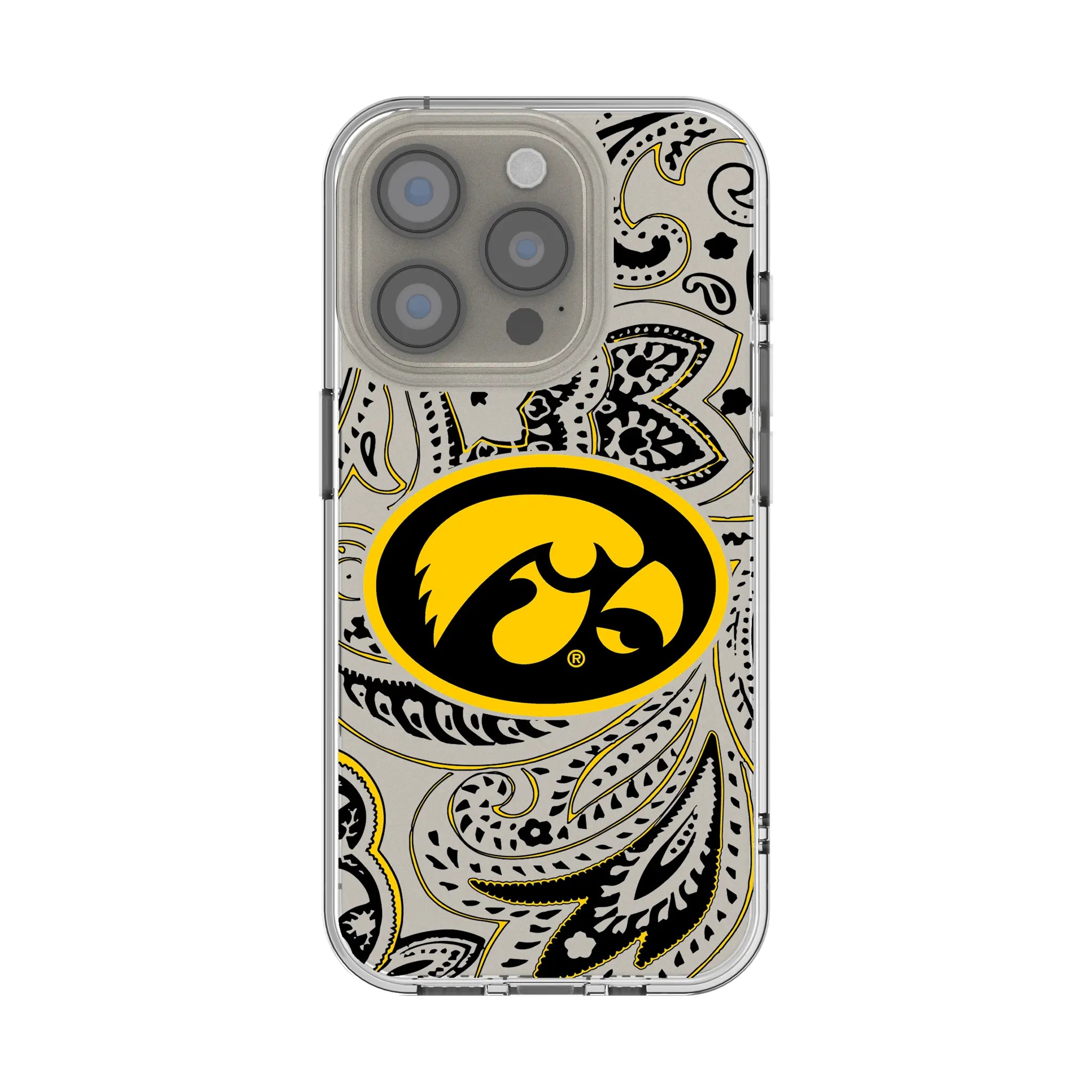 University of Iowa Hawkeyes Paisley iPhone Clear Phone Case for Apple iPhone