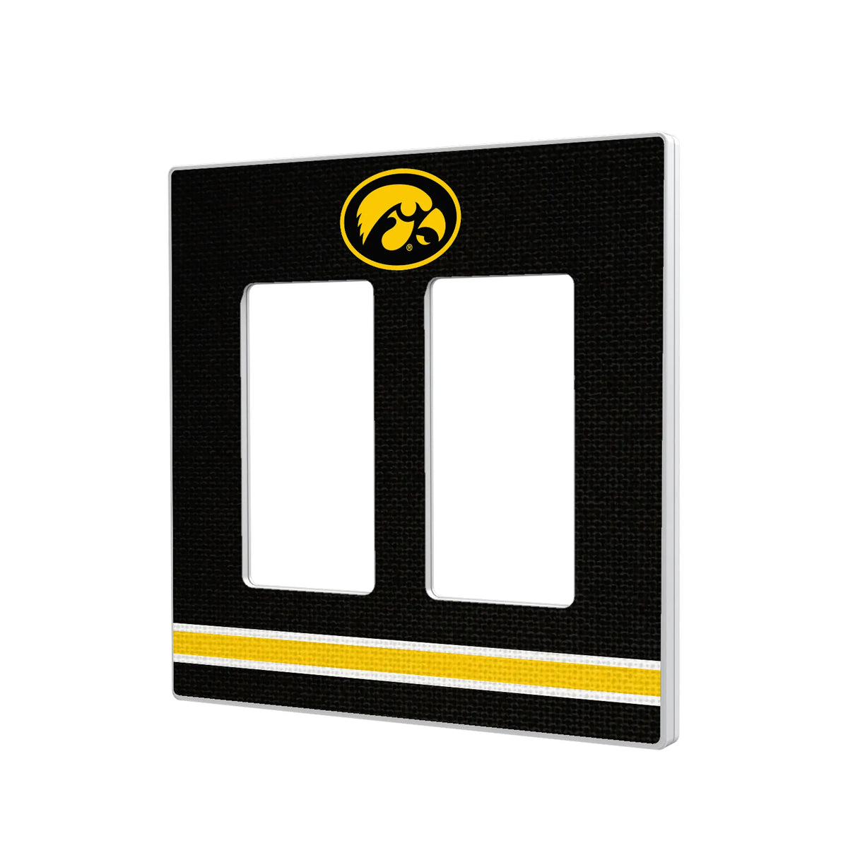 University of Iowa Hawkeyes Stripe Hidden-Screw Light Switch Plate#Style_Double Rocker