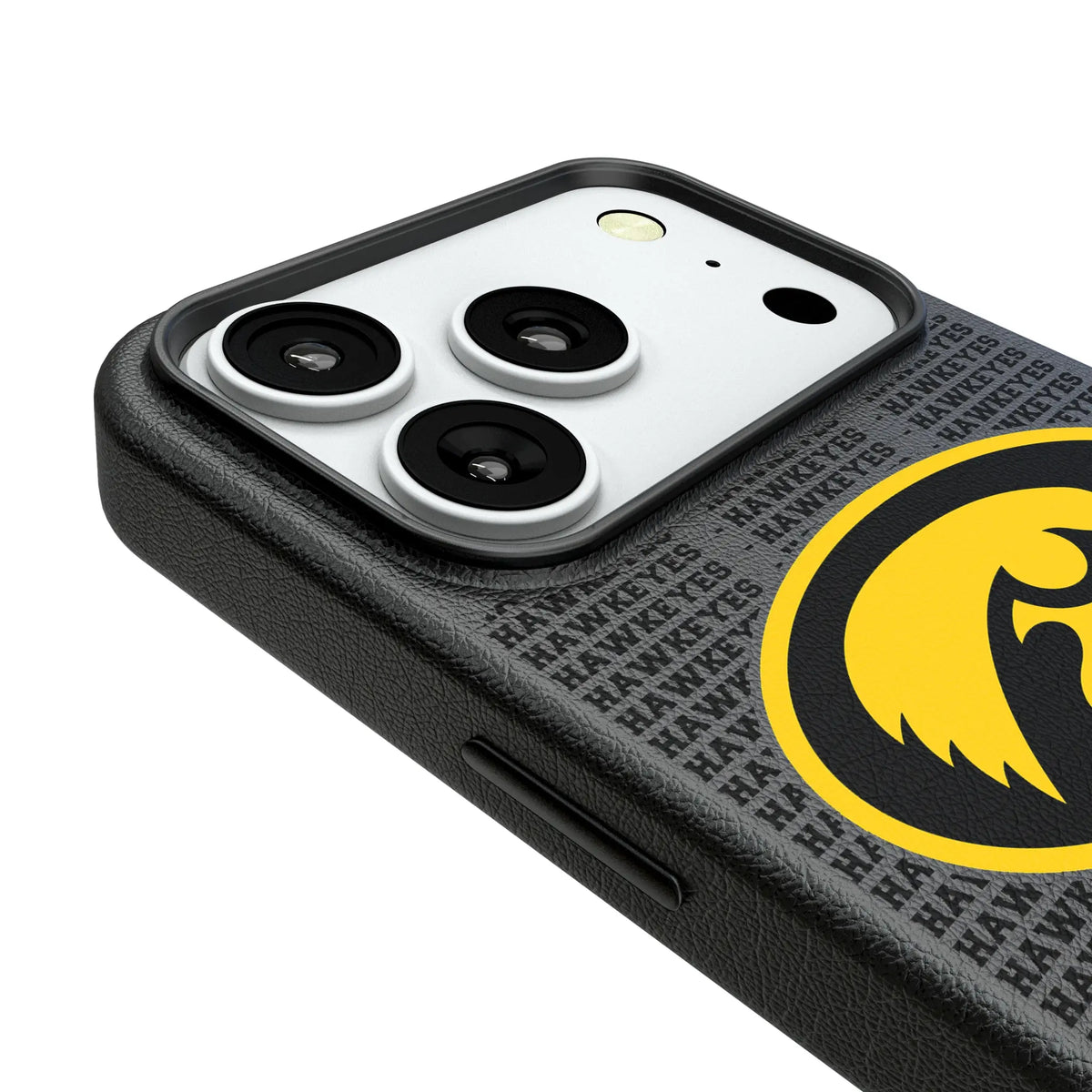 University of Iowa Hawkeyes Text Backdrop iPhone MagSafe Compatible Phone Case for Apple iPhone - Detail#Device_iPhone 18 Pro
