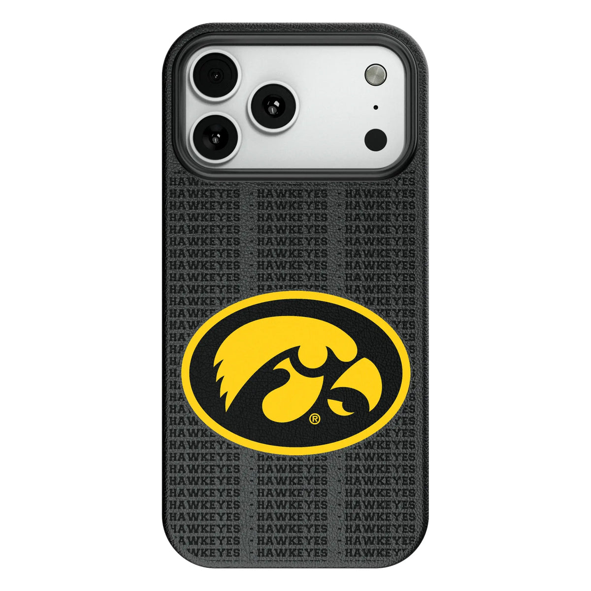 University of Iowa Hawkeyes Text Backdrop MagSafe Compatible Phone Case for Apple iPhone