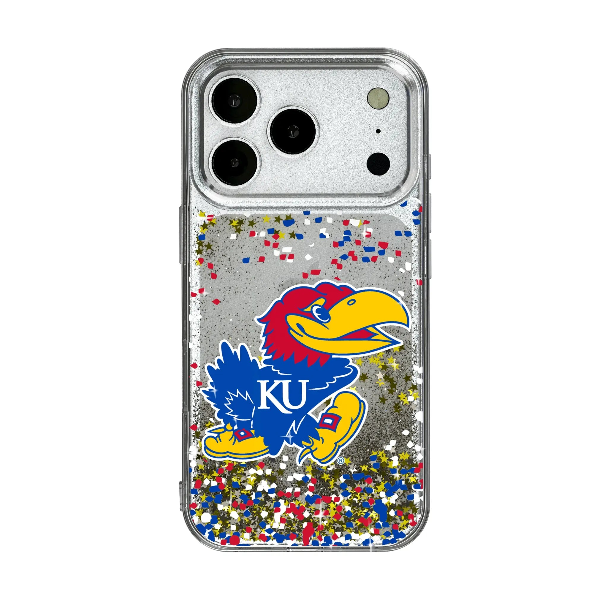 University of Kansas Jayhawks Confetti iPhone Glitter Phone Case for Apple iPhone