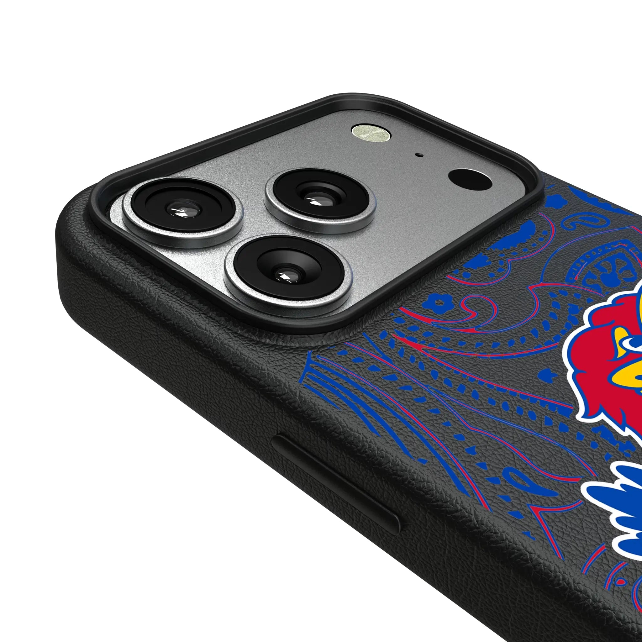University of Kansas Jayhawks Paisley iPhone MagSafe Compatible Phone Case for Apple iPhone - Detail#Device_iPhone 17 Pro