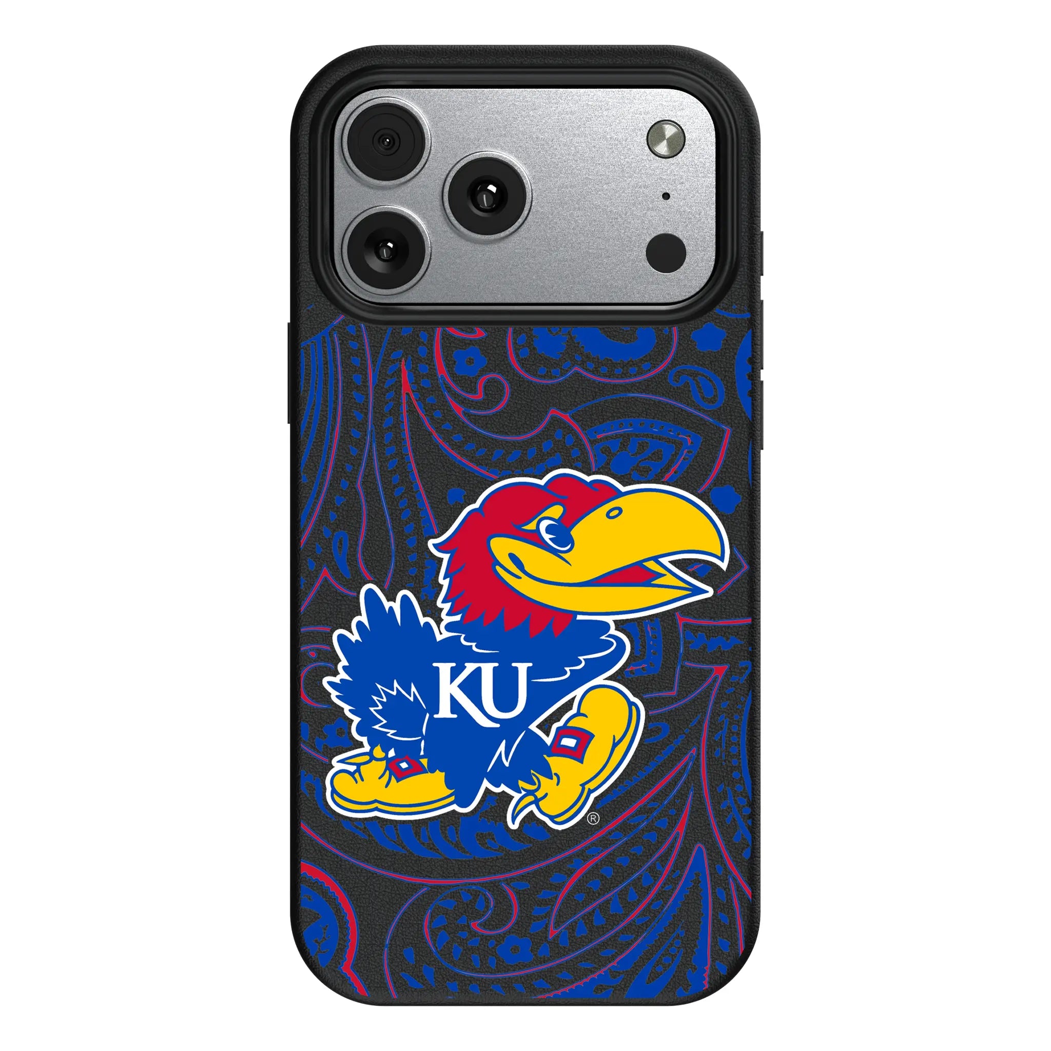 University of Kansas Jayhawks Paisley iPhone MagSafe Compatible Phone Case for Apple iPhone#Device_iPhone 17 Pro Max