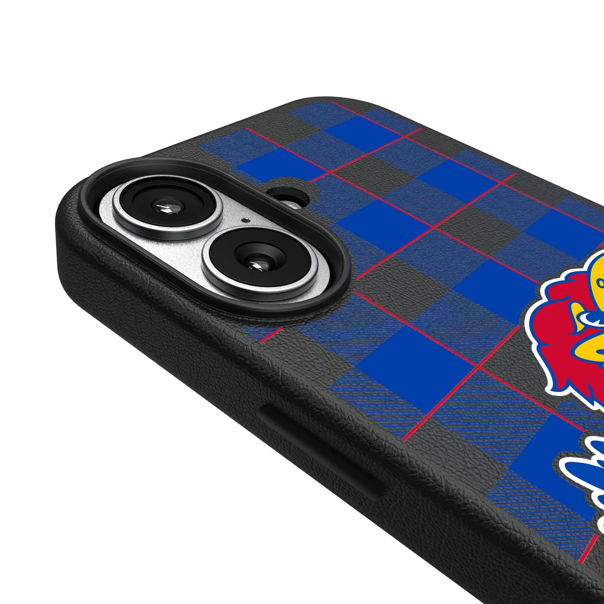 University of Kansas Jayhawks Plaid iPhone MagSafe Compatible Phone Case for Apple iPhone - Detail#Device_iPhone 17