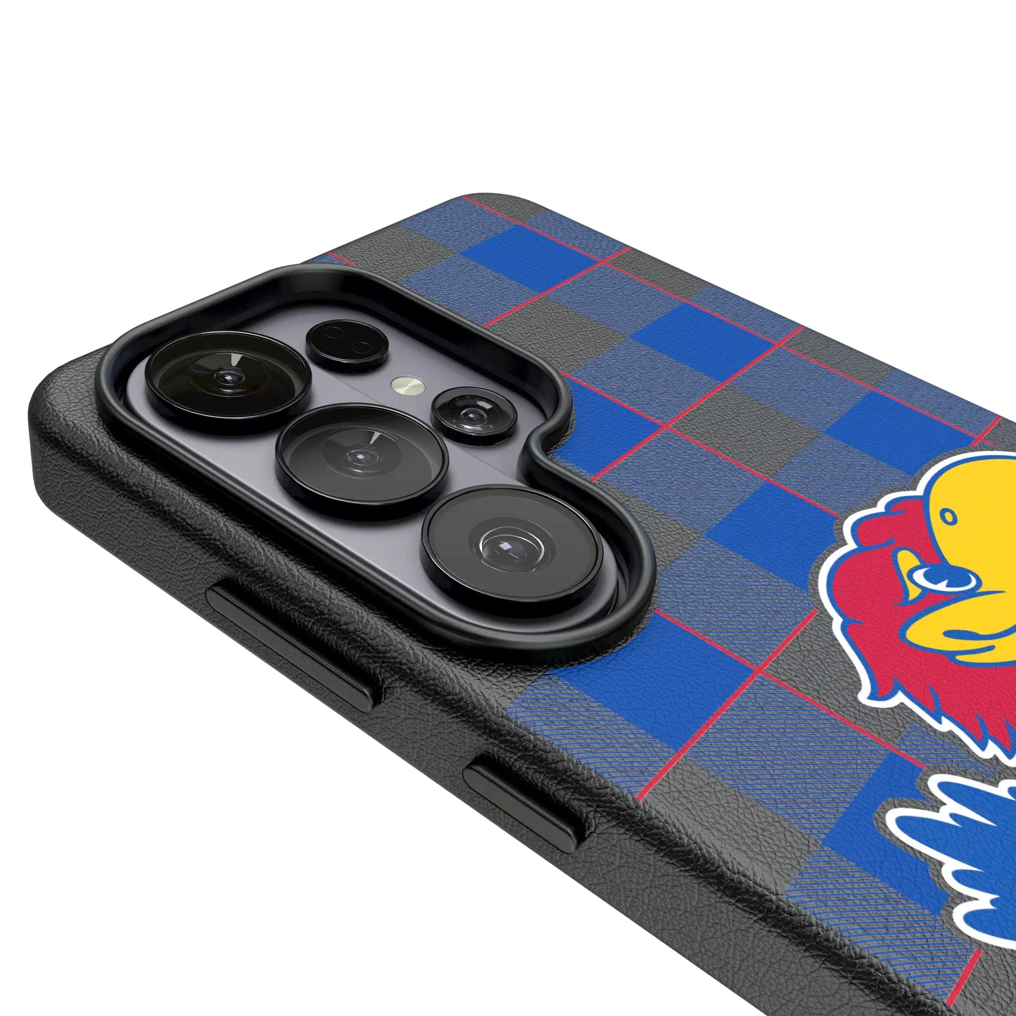 University of Kansas Jayhawks Plaid Galaxy MagSafe Compatible Phone Case for Samsung Galaxy - Detail#Device_Galaxy S26 Ultra