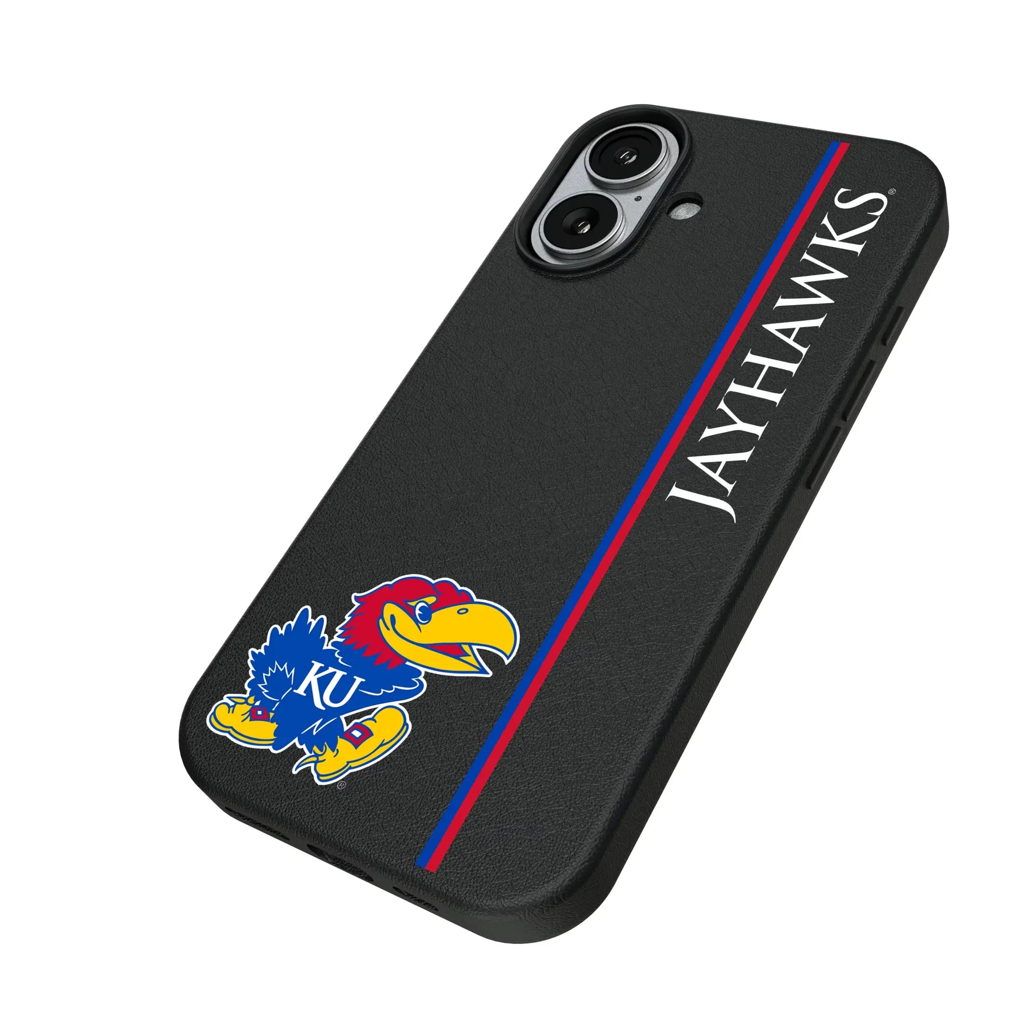 University of Kansas Jayhawks Sidebar iPhone MagSafe Compatible Phone Case for Apple iPhone - Isometric View#Device_iPhone 17