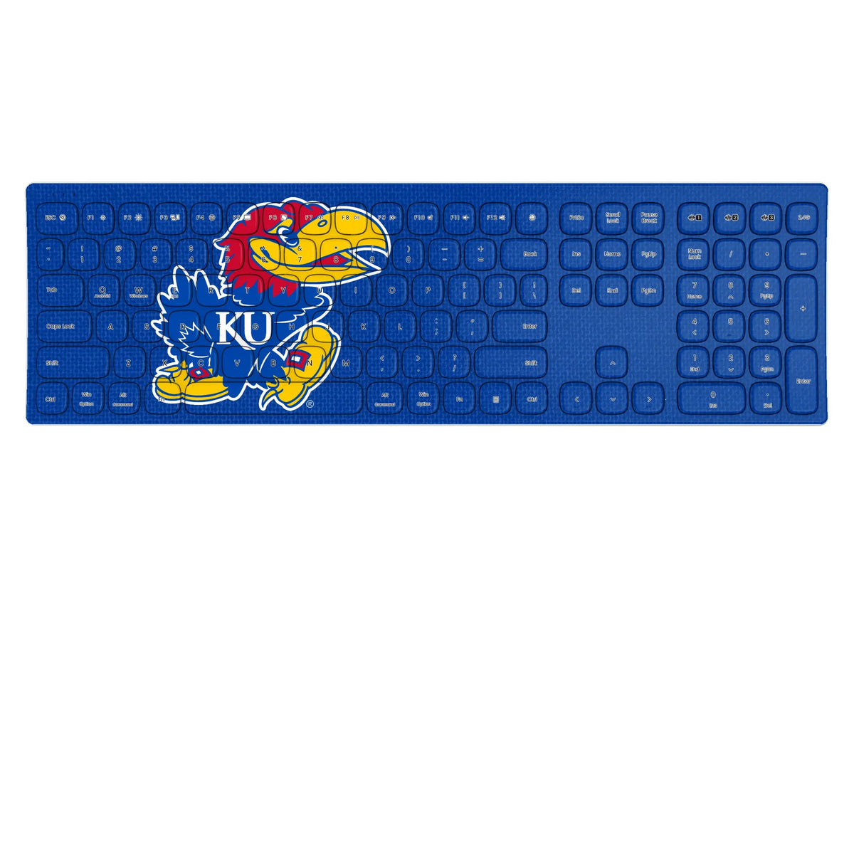 University of Kansas Jayhawks Solid KKB605 Curved Wireless Keyboard