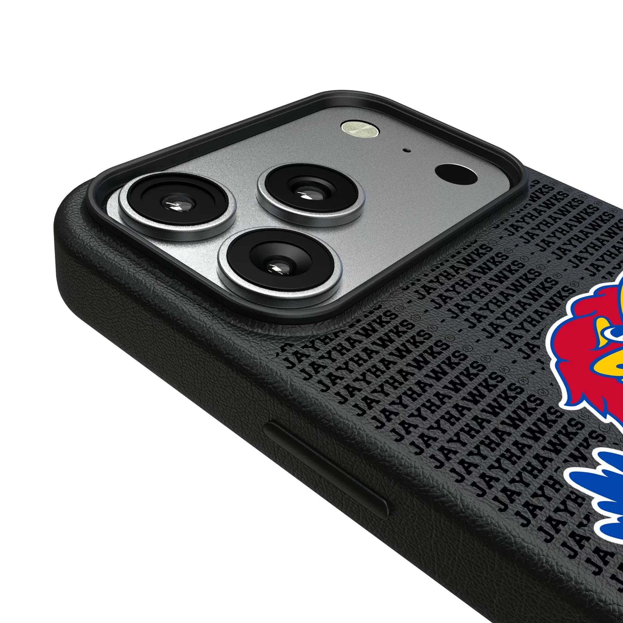 University of Kansas Jayhawks Text Backdrop iPhone MagSafe Compatible Phone Case for Apple iPhone - Detail#Device_iPhone 17 Pro
