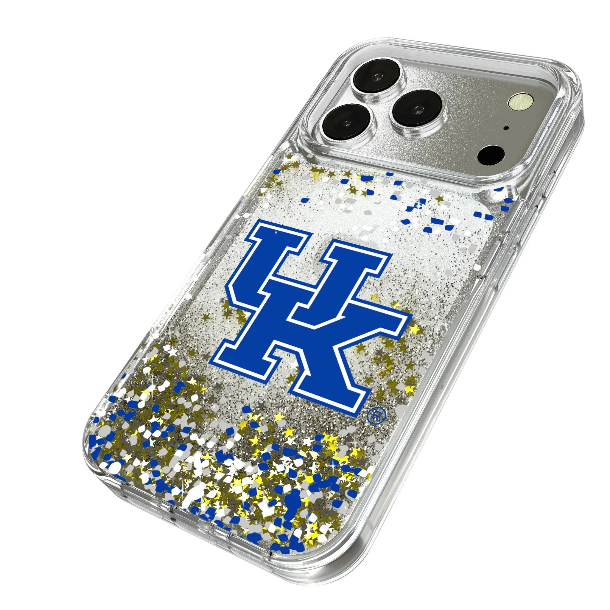 University of Kentucky Wildcats Confetti iPhone Glitter Phone Case for Apple iPhone - Isometric View