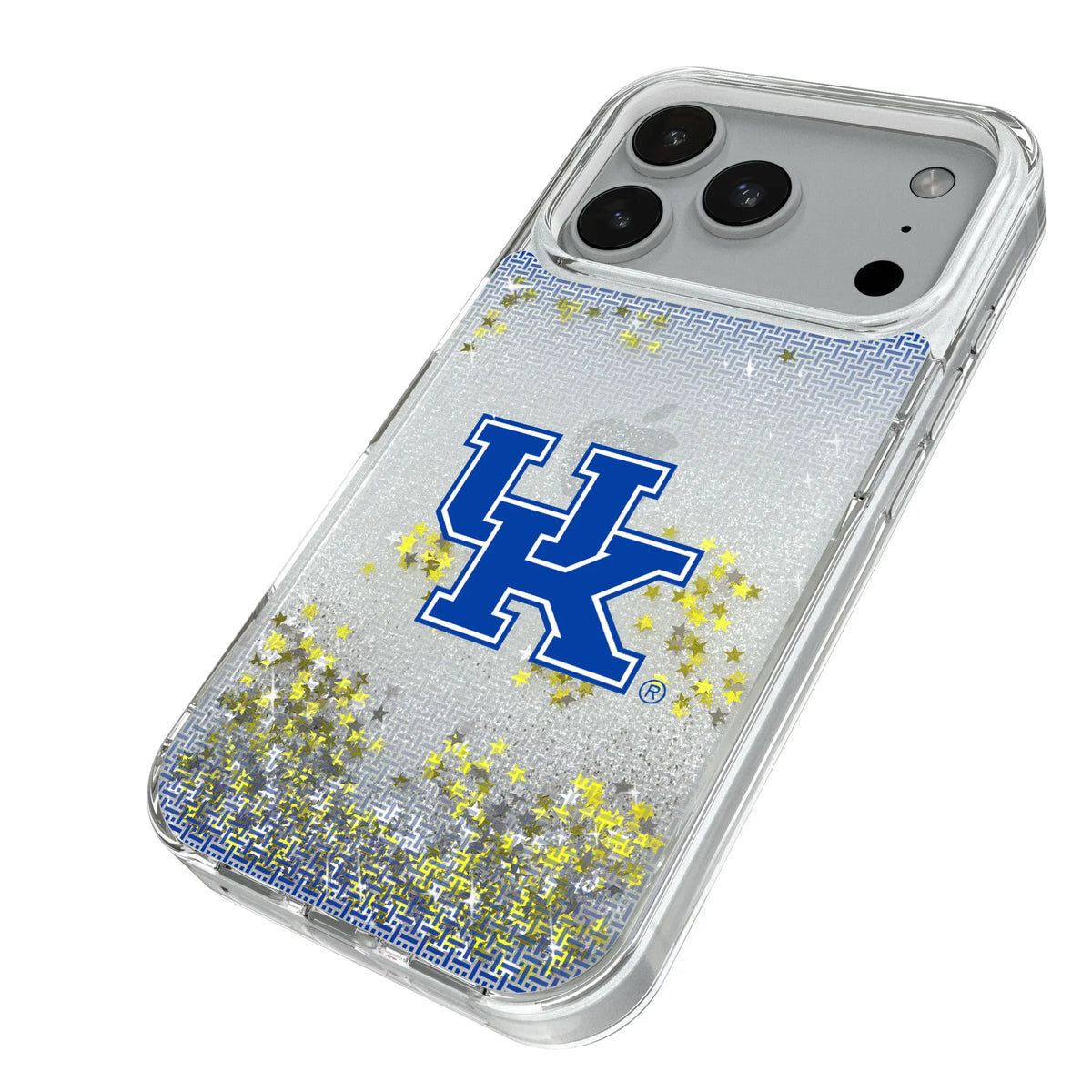 University of Kentucky Wildcats Linen iPhone Glitter Phone Case for Apple iPhone - Isometric View#Device_iPhone 18 Pro