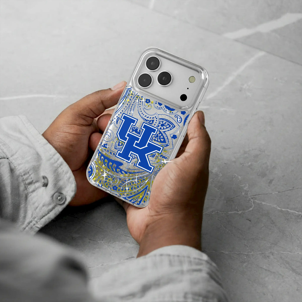 University of Kentucky Wildcats Paisley iPhone Glitter Phone Case for Apple iPhone - Lifestyle#Device_iPhone 18 Pro