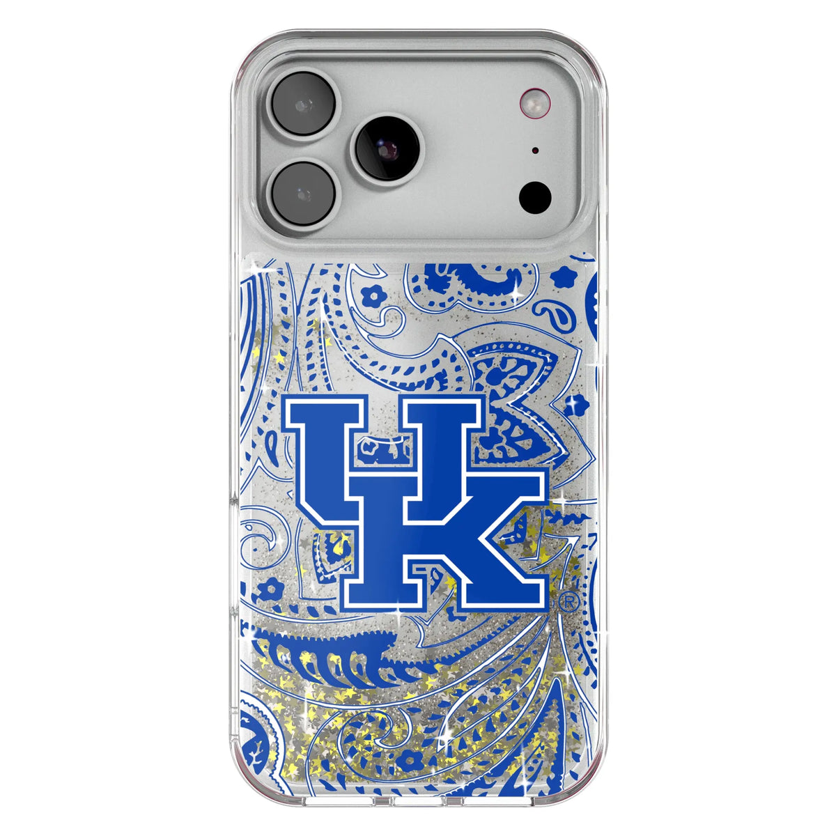 University of Kentucky Wildcats Paisley Glitter Phone Case for Apple iPhone
