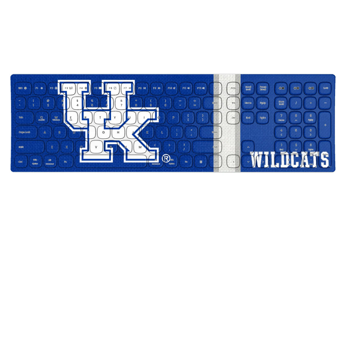 University of Kentucky Wildcats Stripe KKB605 Curved Wireless Keyboard