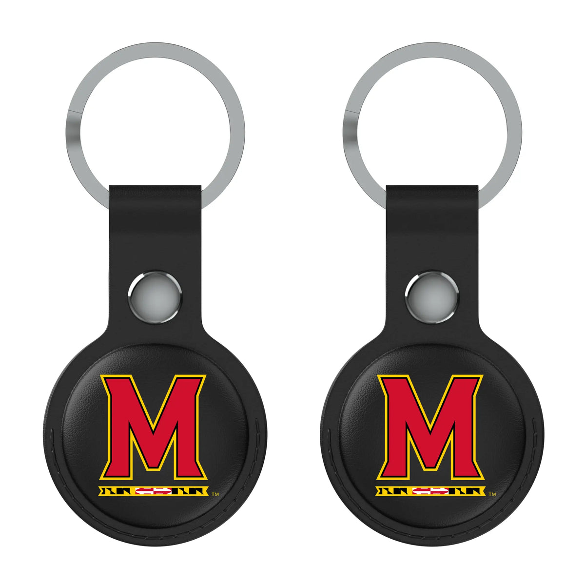 University of Maryland Terrapins Insignia AirTag Black Airtag Holder 2-Pack