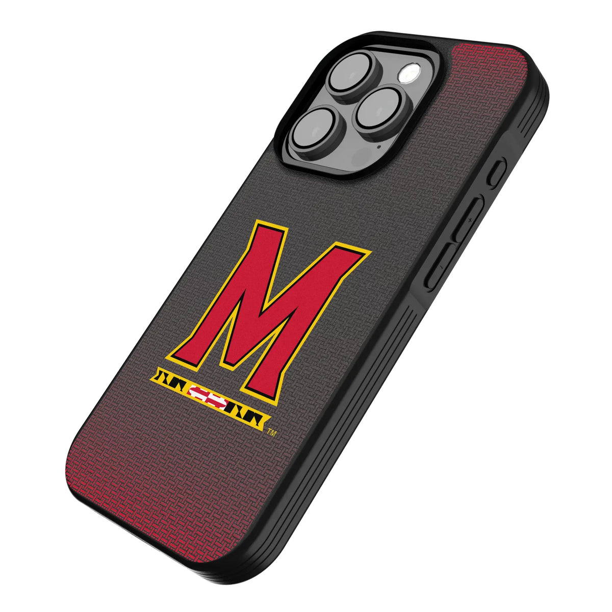 University of Maryland Terrapins Linen iPhone Bump Phone Case for Apple iPhone - Isometric View