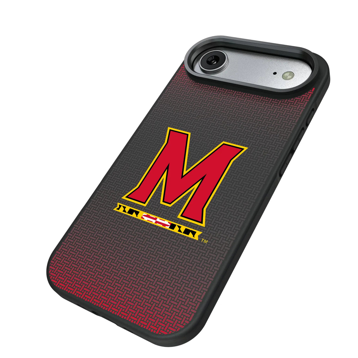 University of Maryland Terrapins Linen iPhone Bump Phone Case for Apple iPhone - Isometric View#Device_iPhone Air