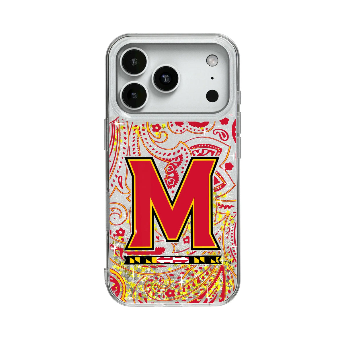University of Maryland Terrapins Paisley Glitter Phone Case for Apple iPhone
