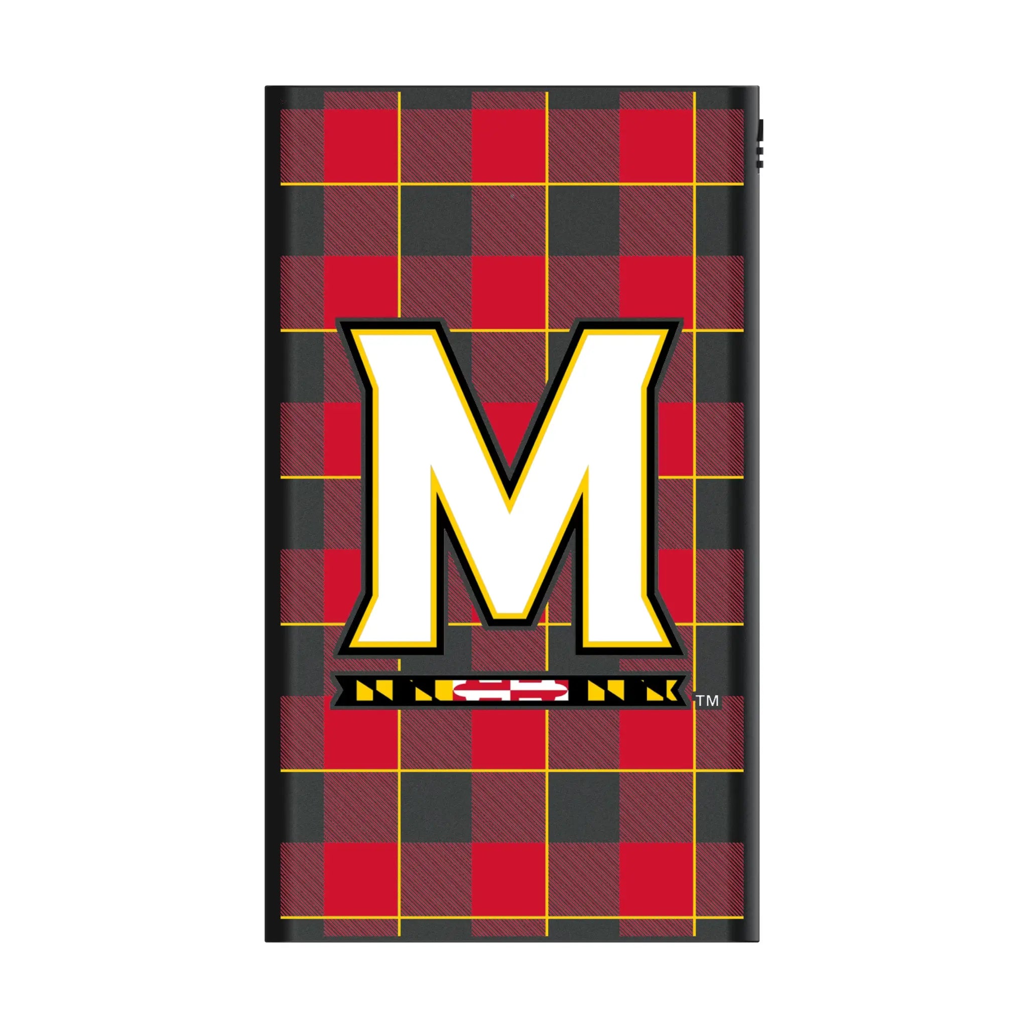 University of Maryland Terrapins Plaid 5000mAh Flat Power Bank