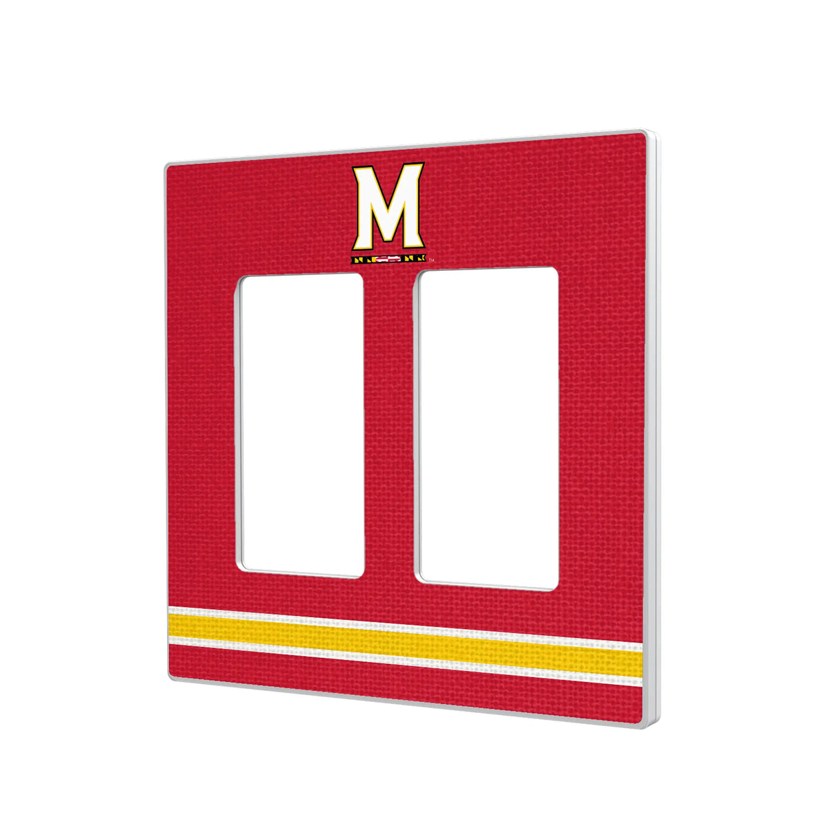 University of Maryland Terrapins Stripe Hidden-Screw Light Switch Plate#Style_Double Rocker