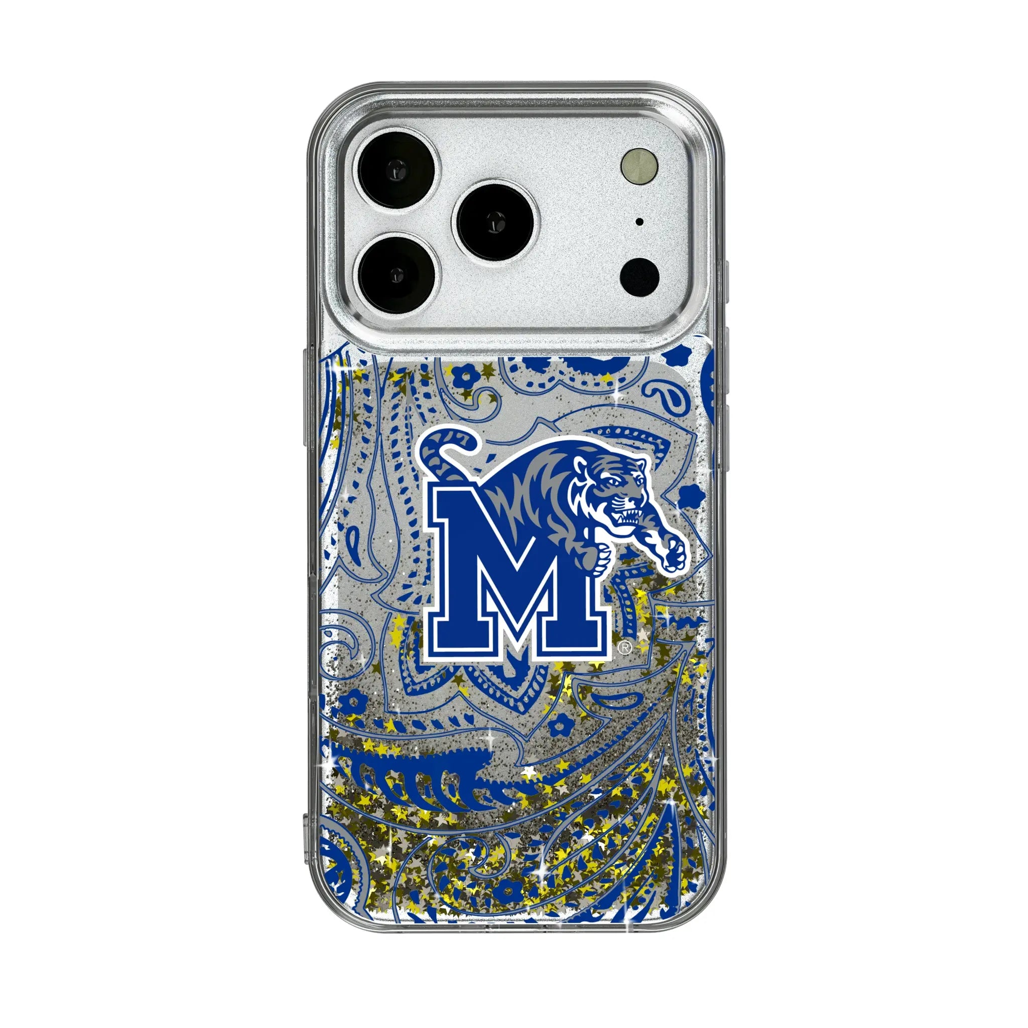 University of Memphis Tigers Paisley iPhone Glitter Phone Case for Apple iPhone