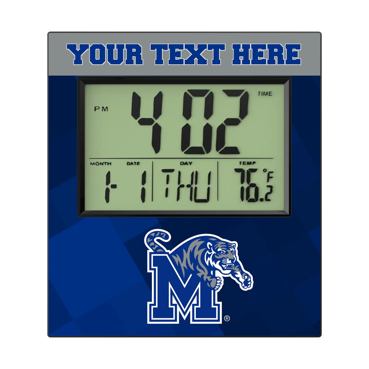 University of Memphis Tigers Personalized Color Block Wall Clock