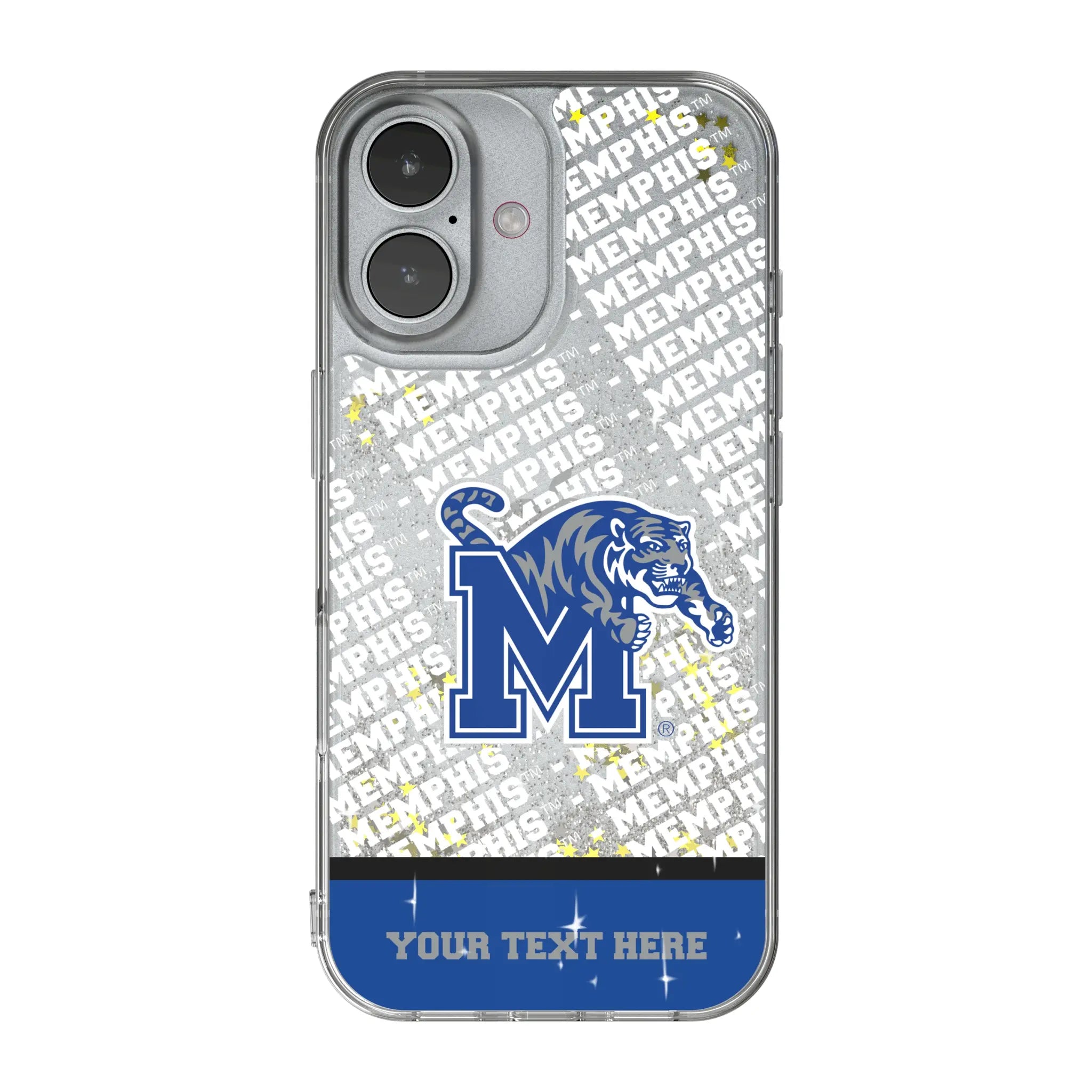 University of Memphis Tigers Personalized EndZone Plus iPhone Glitter Phone Case for Apple iPhone