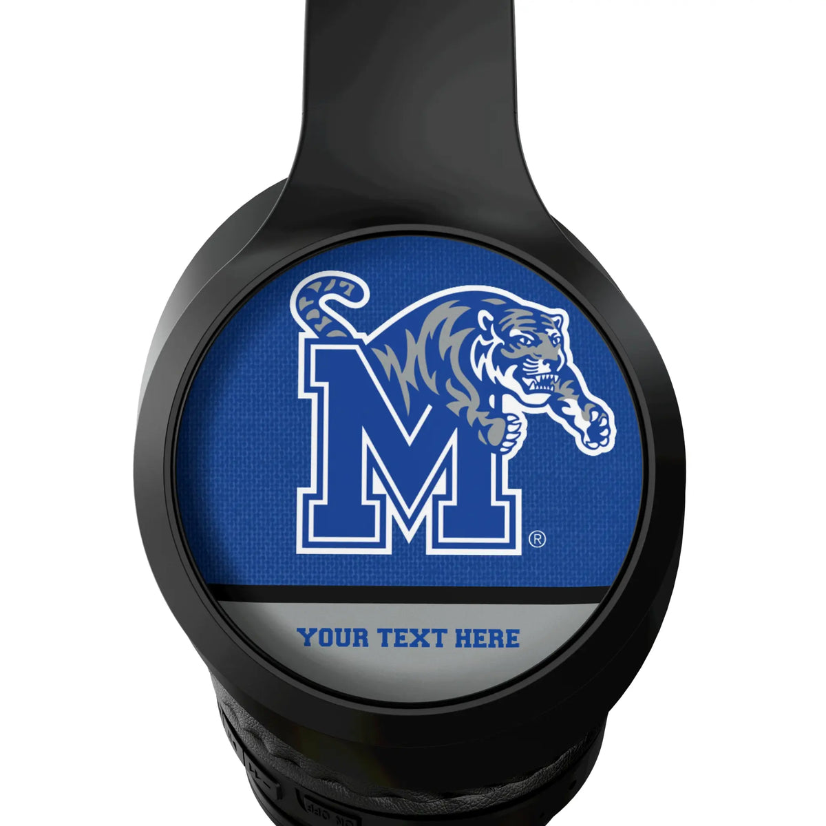 University of Memphis Tigers Personalized Endzone Solid Wireless Over-Ear Headphones With Case - Detail