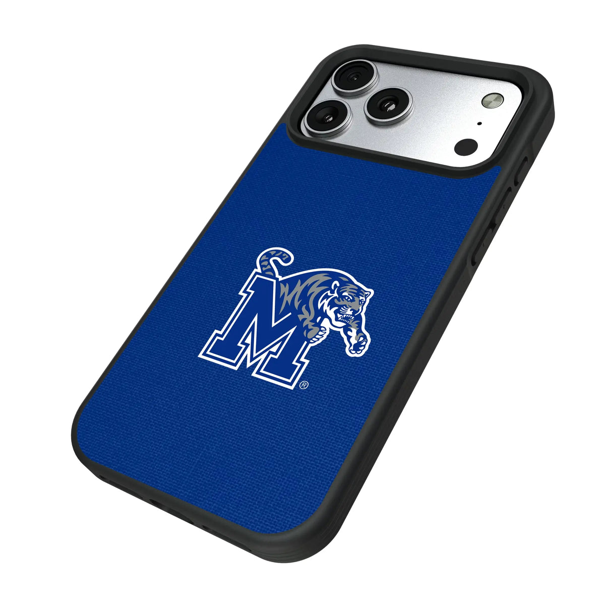 University of Memphis Tigers Solid iPhone Bump Phone Case for Apple iPhone - Isometric View#Device_iPhone 17 Pro Max