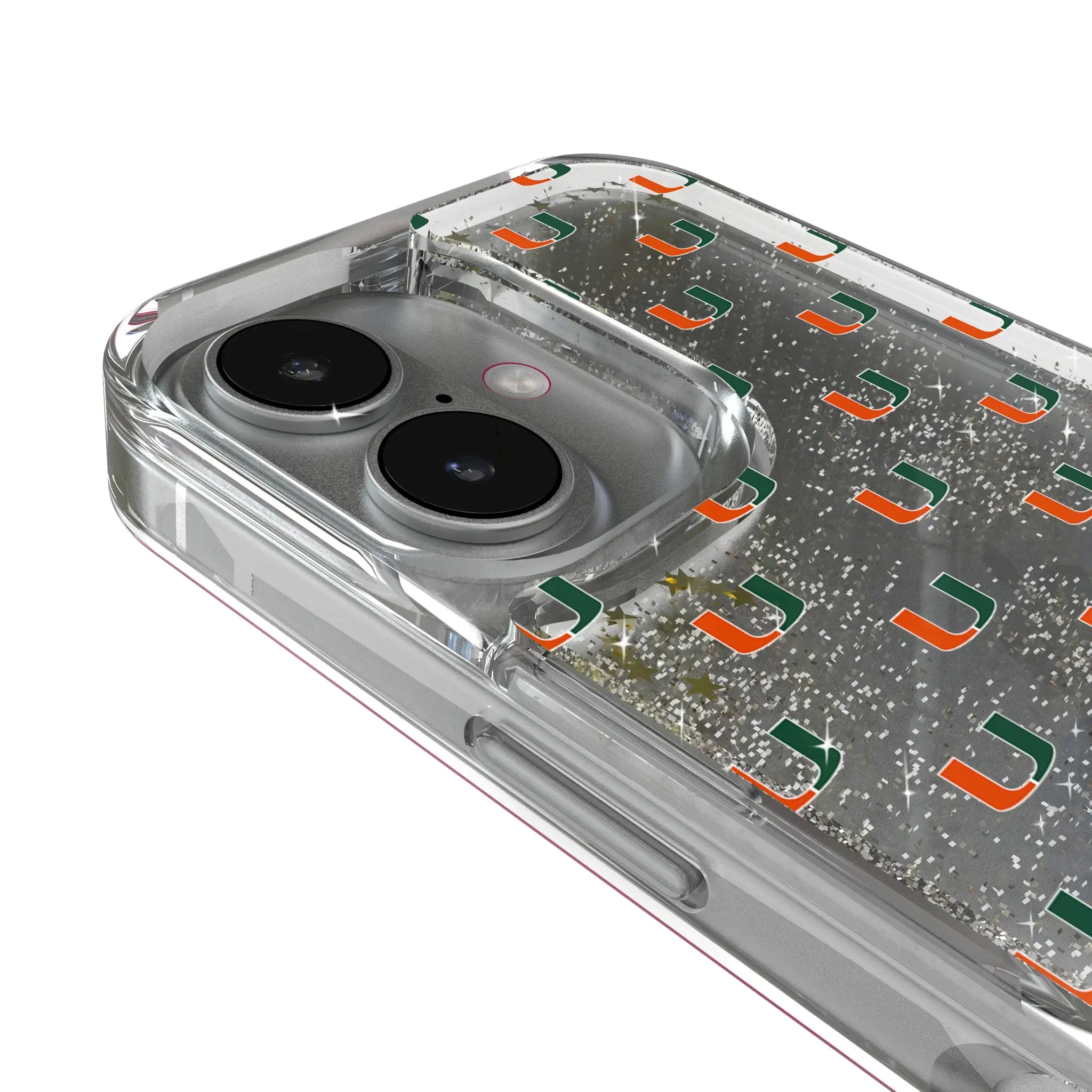 University of Miami Hurricanes Fashion Pattern iPhone Glitter Phone Case for Apple iPhone - Detail