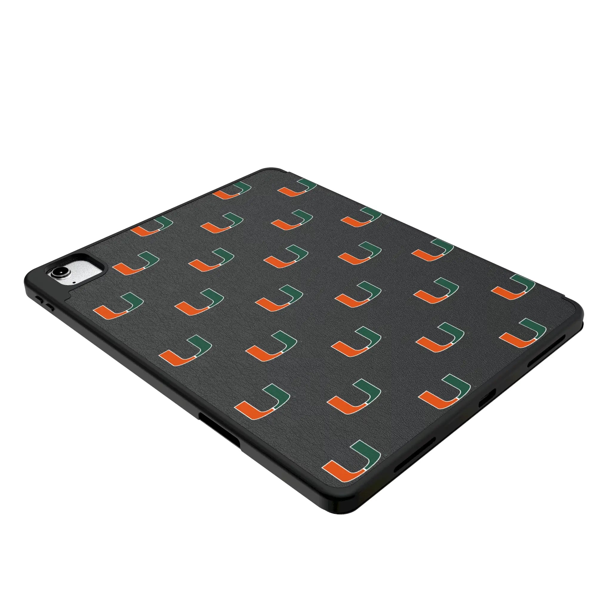 University of Miami Hurricanes Fashion Pattern iPad Tablet Case for Apple iPad - Isometric View