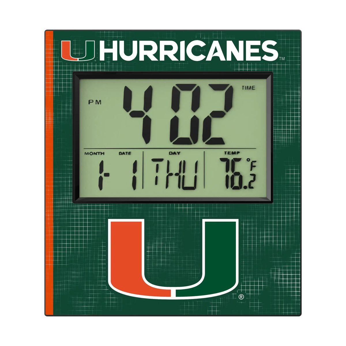 University of Miami Hurricanes Hatch Wall Clock