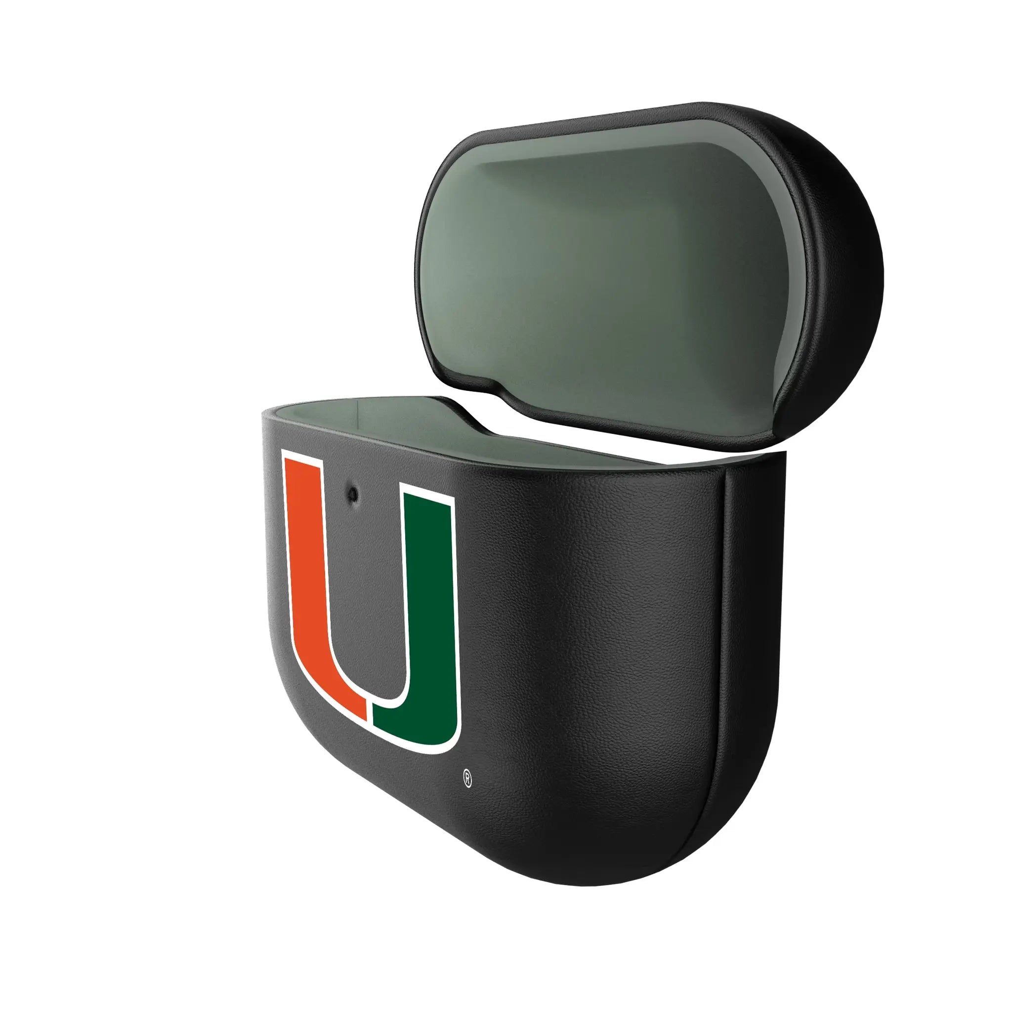 University of Miami Hurricanes Insignia AirPods AirPod Case Cover - Isometric View#Device_AirPods 4