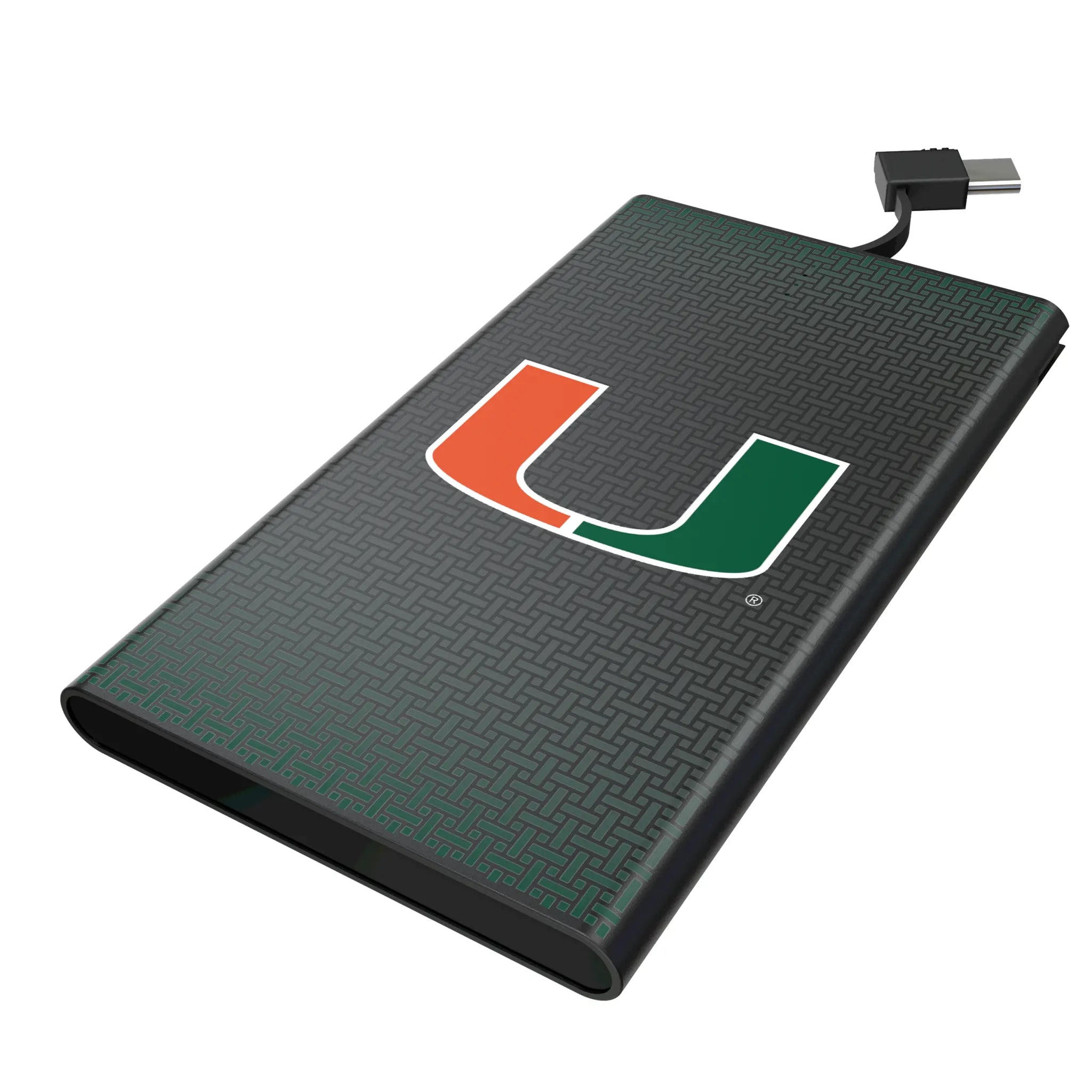 University of Miami Hurricanes Linen 5000mAh Flat Power Bank