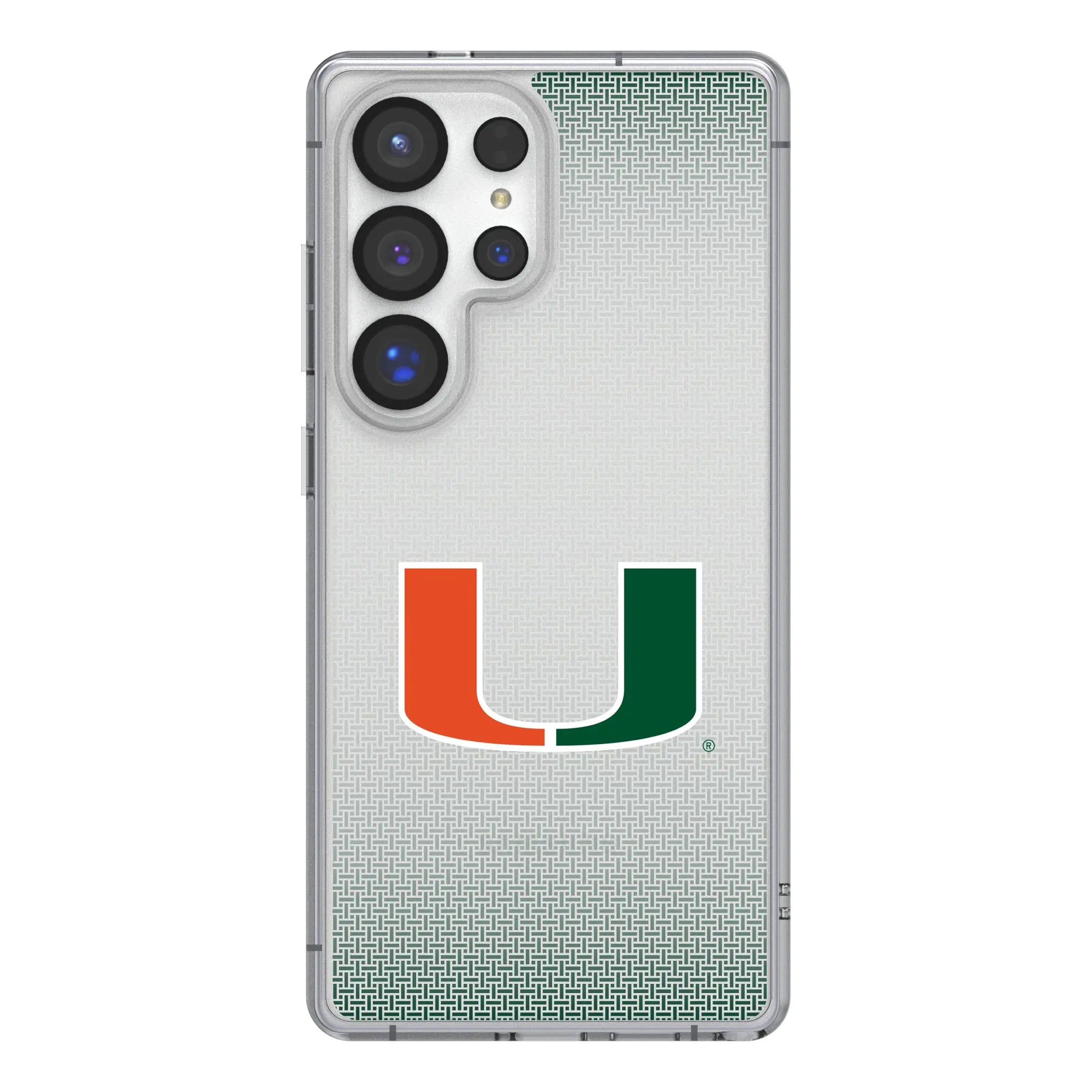University of Miami Hurricanes Linen Galaxy Clear Phone Case for Samsung Galaxy#Device_Galaxy S25 Ultra