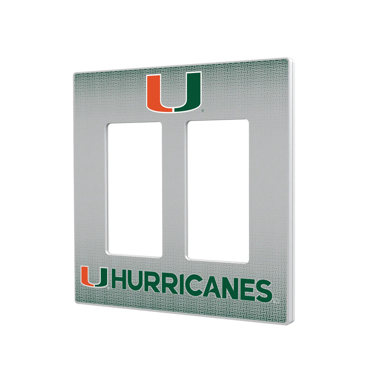 University of Miami Hurricanes Linen Hidden-Screw Light Switch Plate#Style_Double Rocker