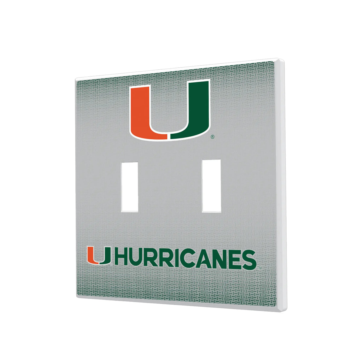 University of Miami Hurricanes Linen Hidden-Screw Light Switch Plate#Style_Double Toggle
