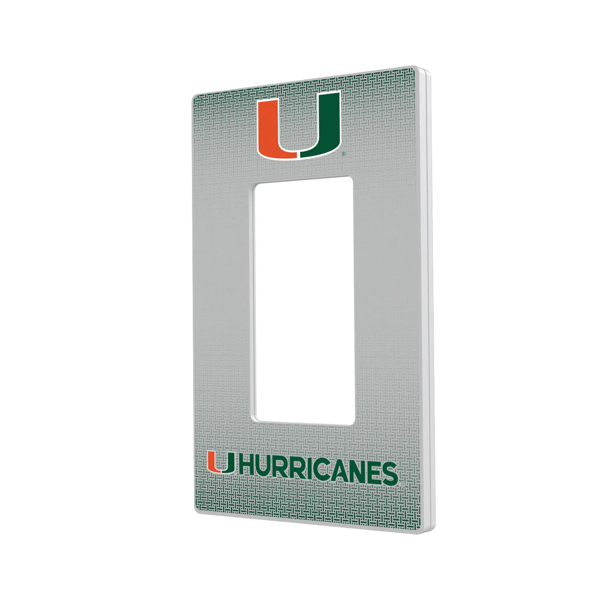 University of Miami Hurricanes Linen Hidden-Screw Light Switch Plate#Style_Single Rocker