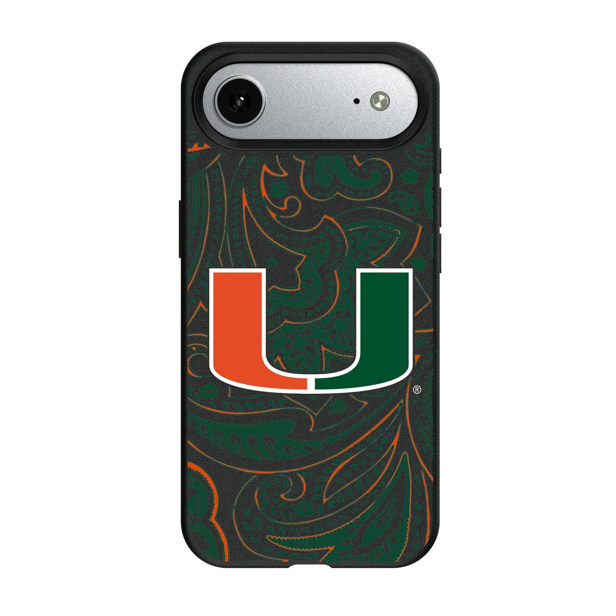 University of Miami Hurricanes Paisley iPhone MagSafe Compatible Phone Case for Apple iPhone#Device_iPhone Air