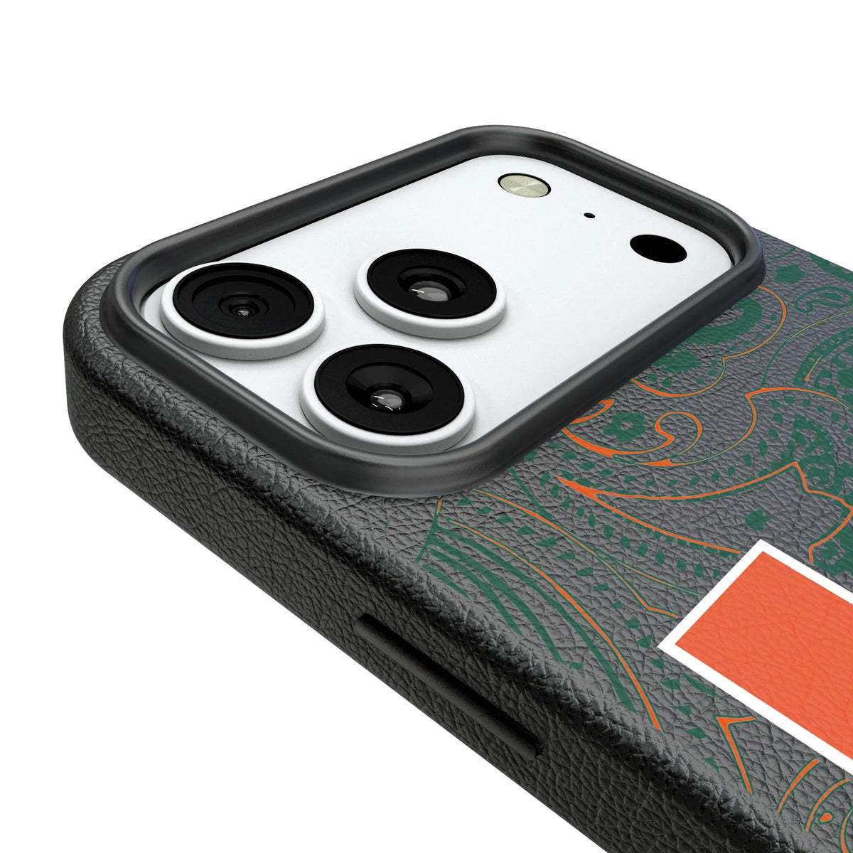 University of Miami Hurricanes Paisley iPhone MagSafe Compatible Phone Case for Apple iPhone - Detail#Device_iPhone 18 Pro Max