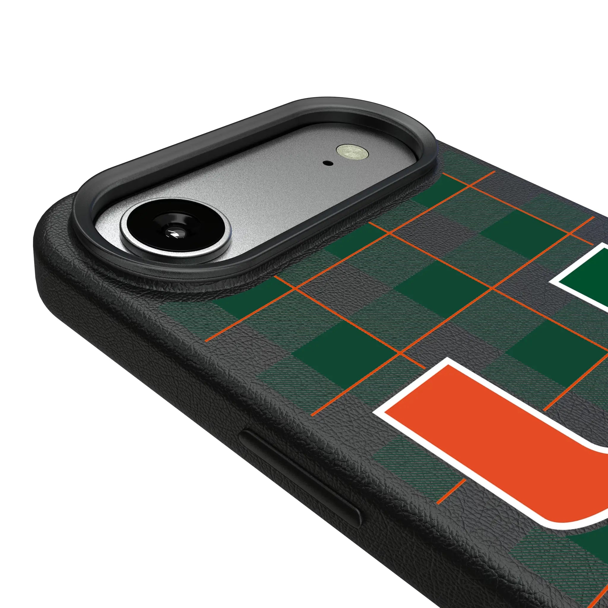 University of Miami Hurricanes Plaid iPhone MagSafe Compatible Phone Case for Apple iPhone - Detail#Device_iPhone Air