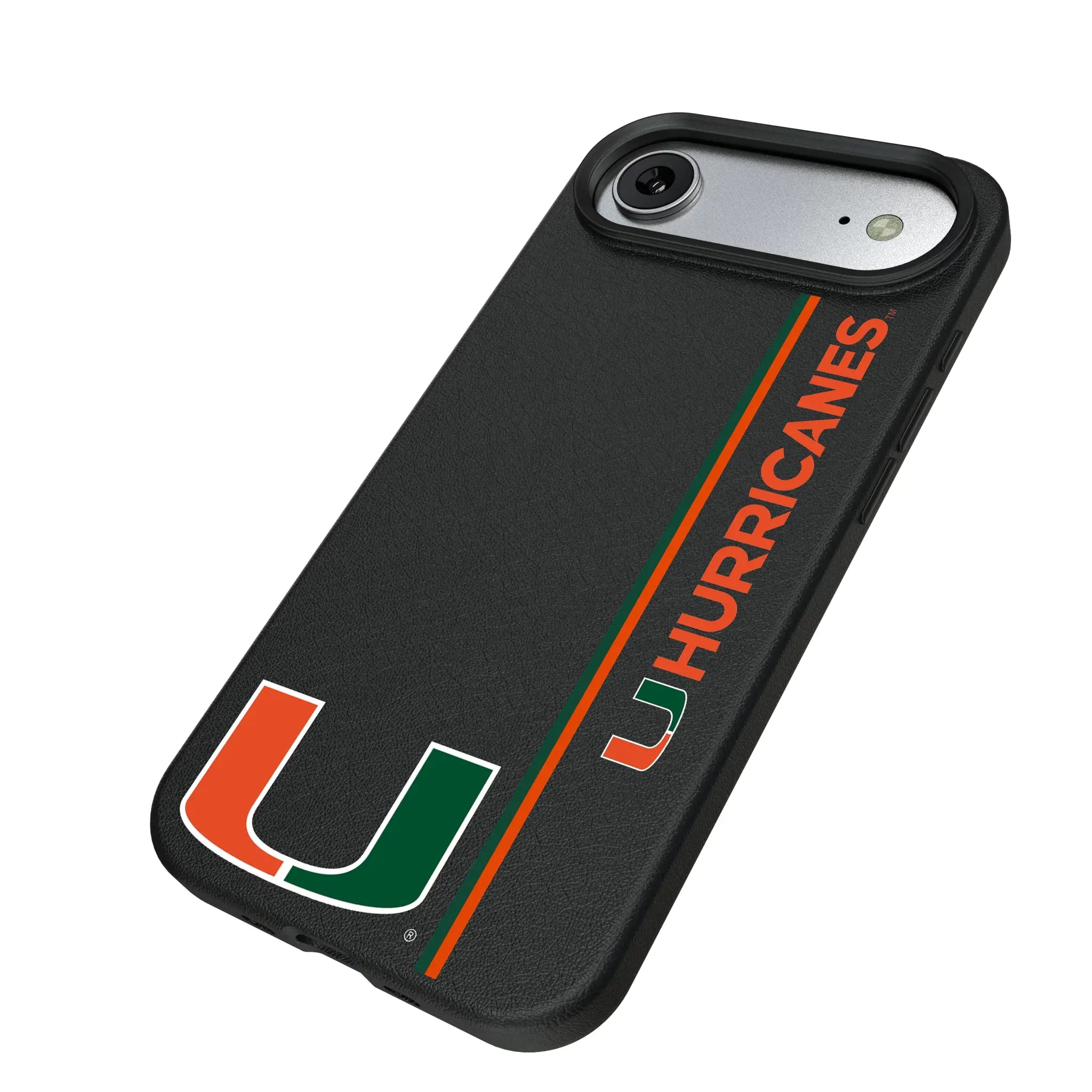 University of Miami Hurricanes Sidebar iPhone MagSafe Compatible Phone Case for Apple iPhone - Isometric View#Device_iPhone Air