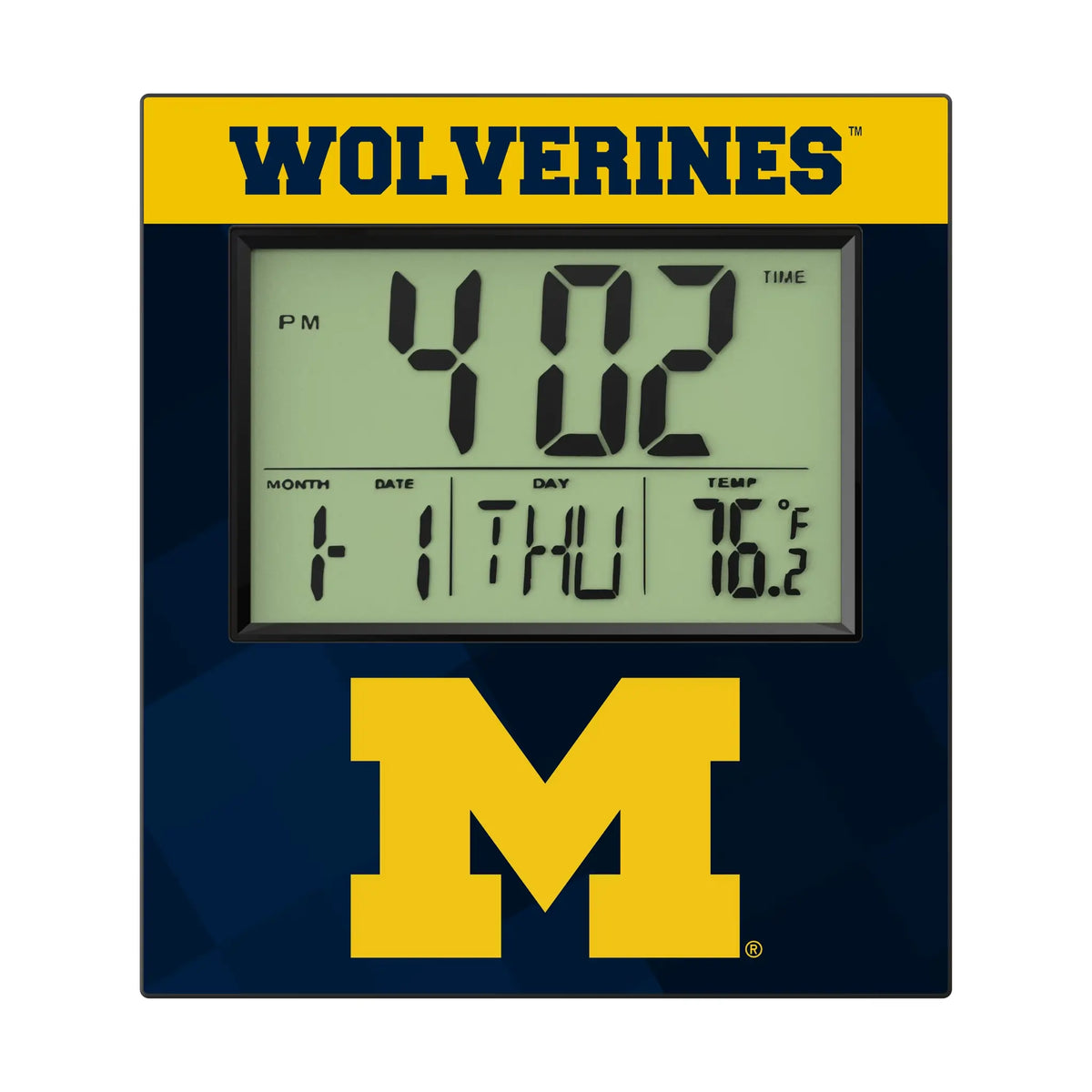 University of Michigan Wolverines Color Block Wall Clock