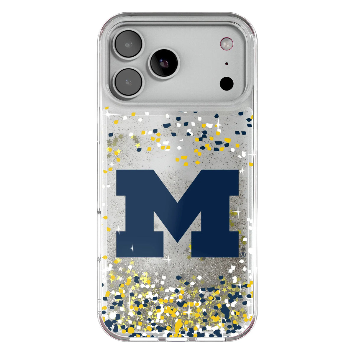 University of Michigan Wolverines Confetti Glitter Phone Case for Apple iPhone