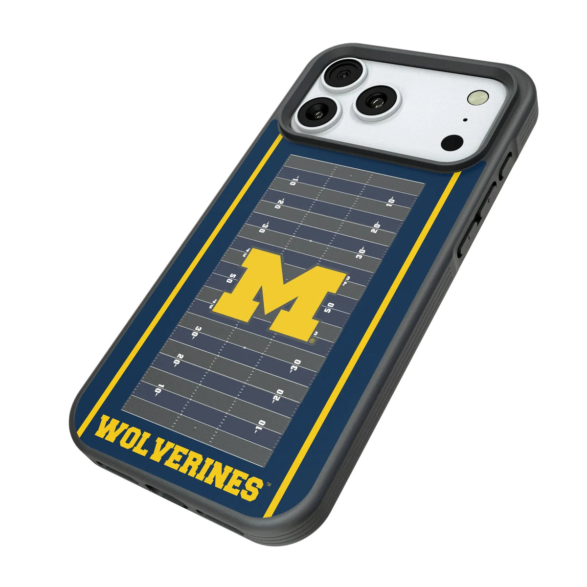 University of Michigan Wolverines Field iPhone Bump Phone Case for Apple iPhone - Isometric View#Device_iPhone 18 Pro Max