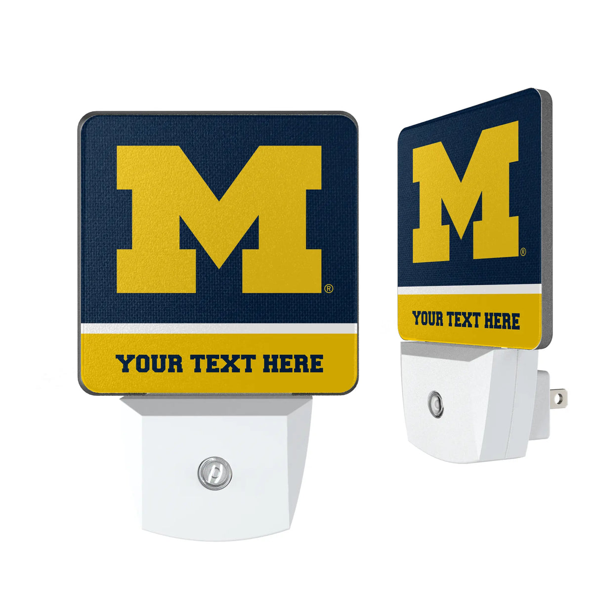 University of Michigan Wolverines Personalized Endzone Solid Night Light 2-Pack
