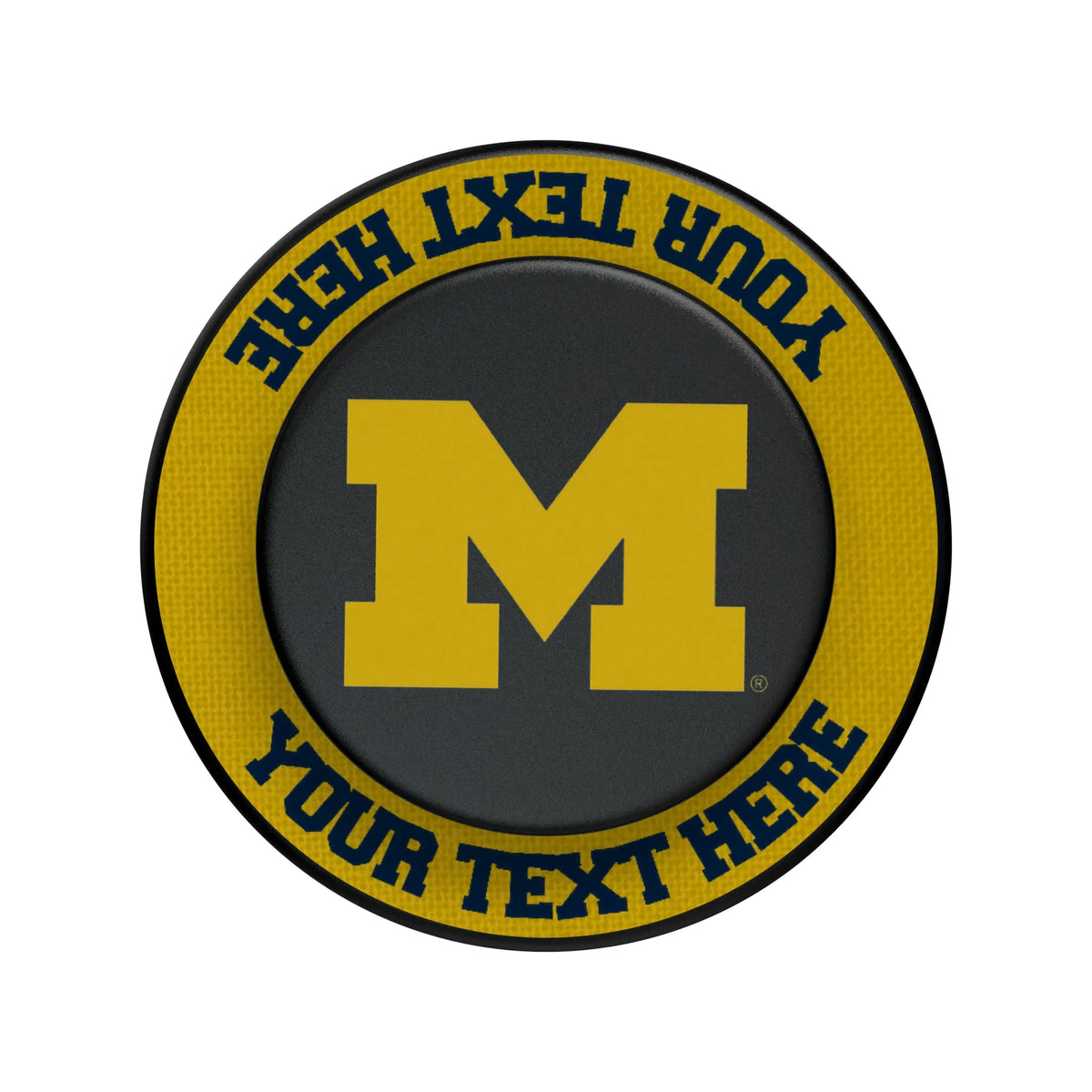 University of Michigan Wolverines Personalized Endzone Solid Popsockets Round Magnetic