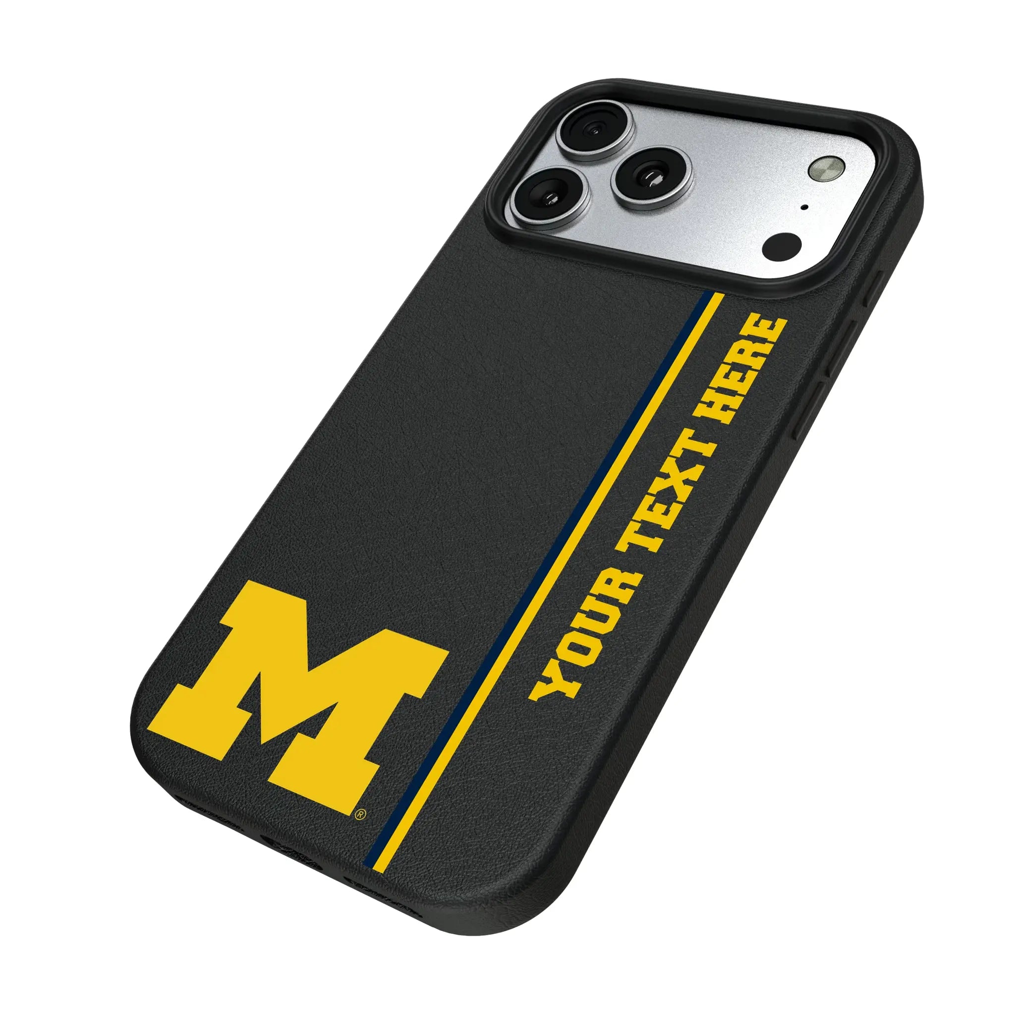 University of Michigan Wolverines Personalized Sidebard iPhone MagSafe Compatible Phone Case for Apple iPhone - Isometric View#Device_iPhone 17 Pro Max