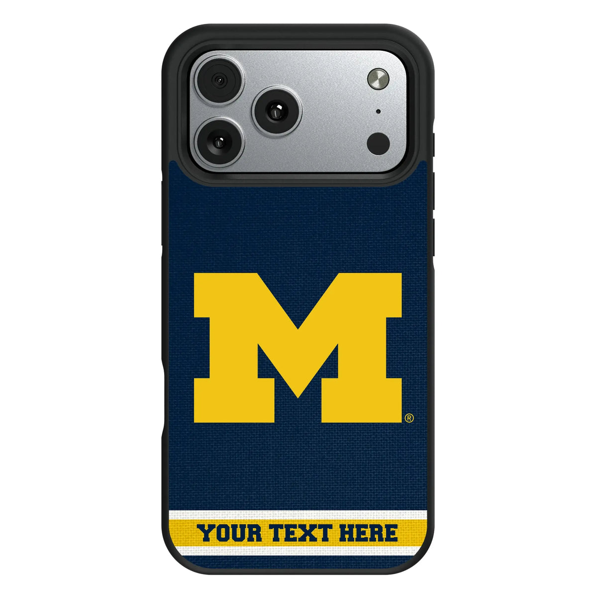 University of Michigan Wolverines Personalized Stripe iPhone Bump Phone Case for Apple iPhone#Device_iPhone 17 Pro Max