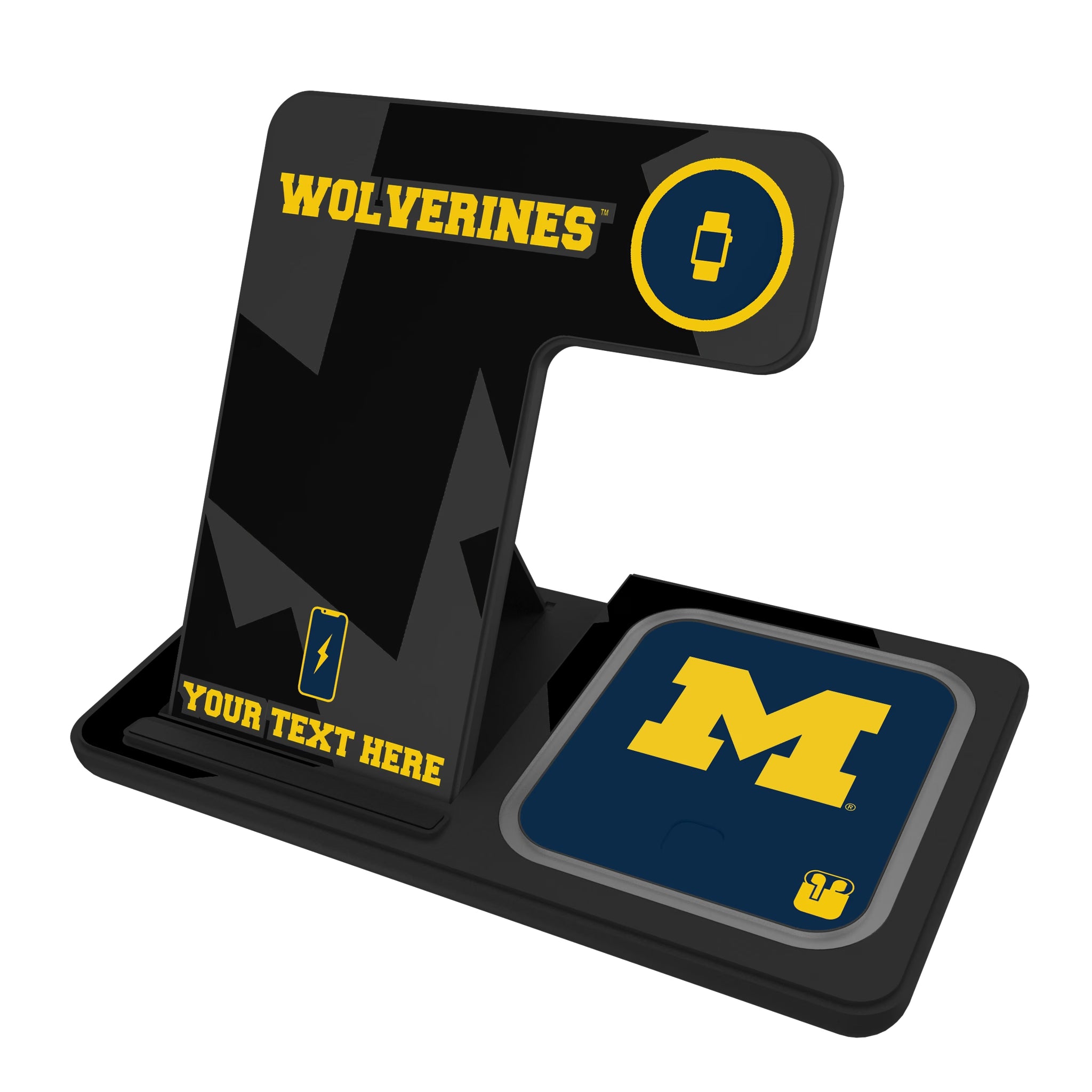 University of Michigan Wolverines Personalized Tilt 3 in 1 Charging Station