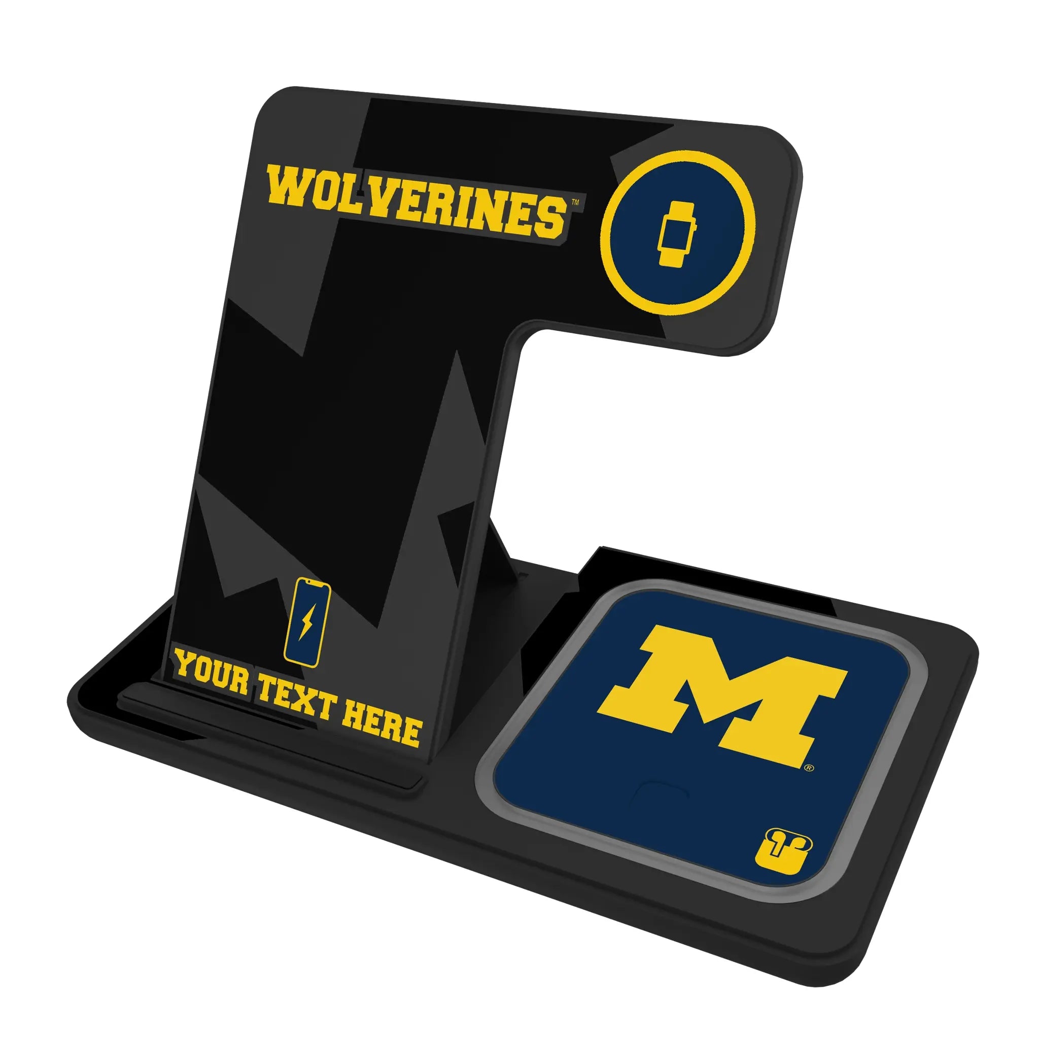 University of Michigan Wolverines Personalized Tilt 3 in 1 Charging Station